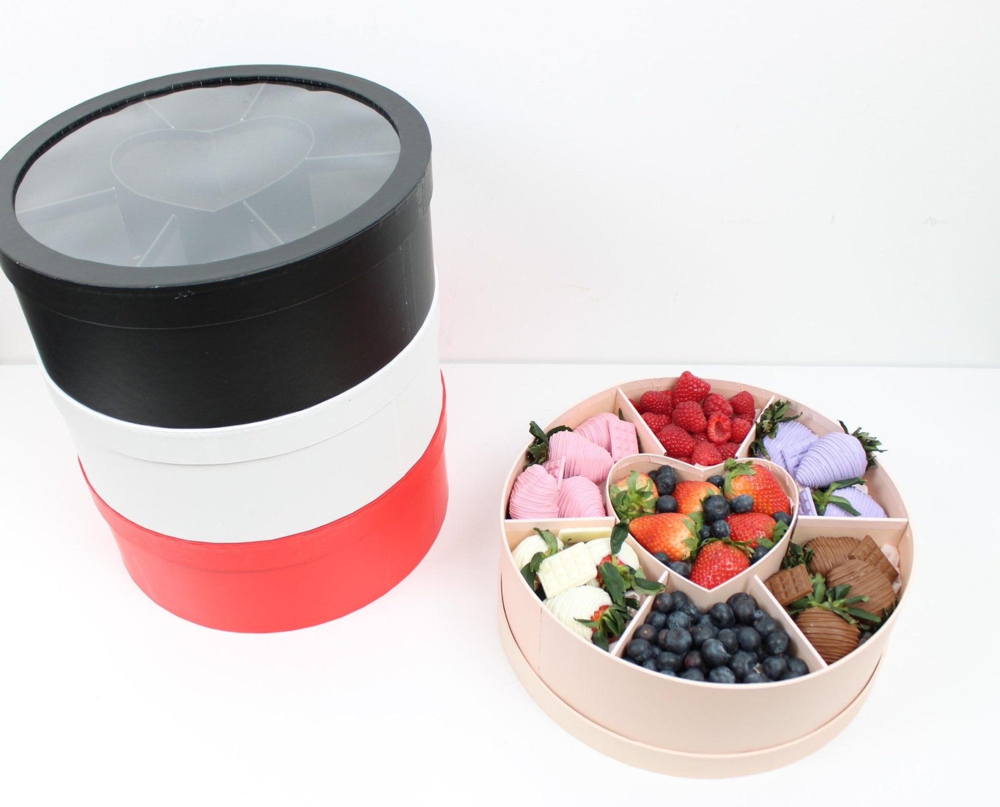 Round Flower Gift Box with Sections - Elegant Supply