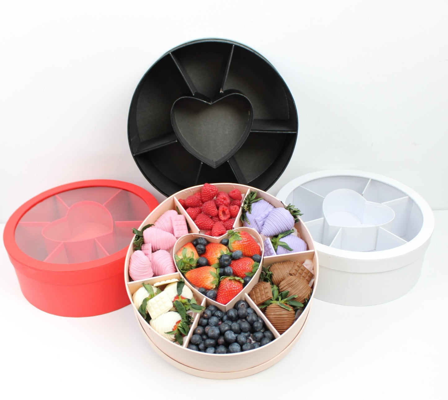 Round Flower Gift Box with Sections - Elegant Supply