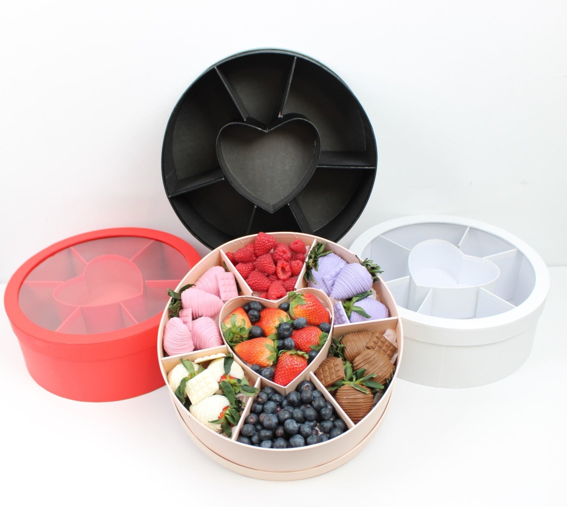 Round Flower Gift Box with Sections - Elegant Supply