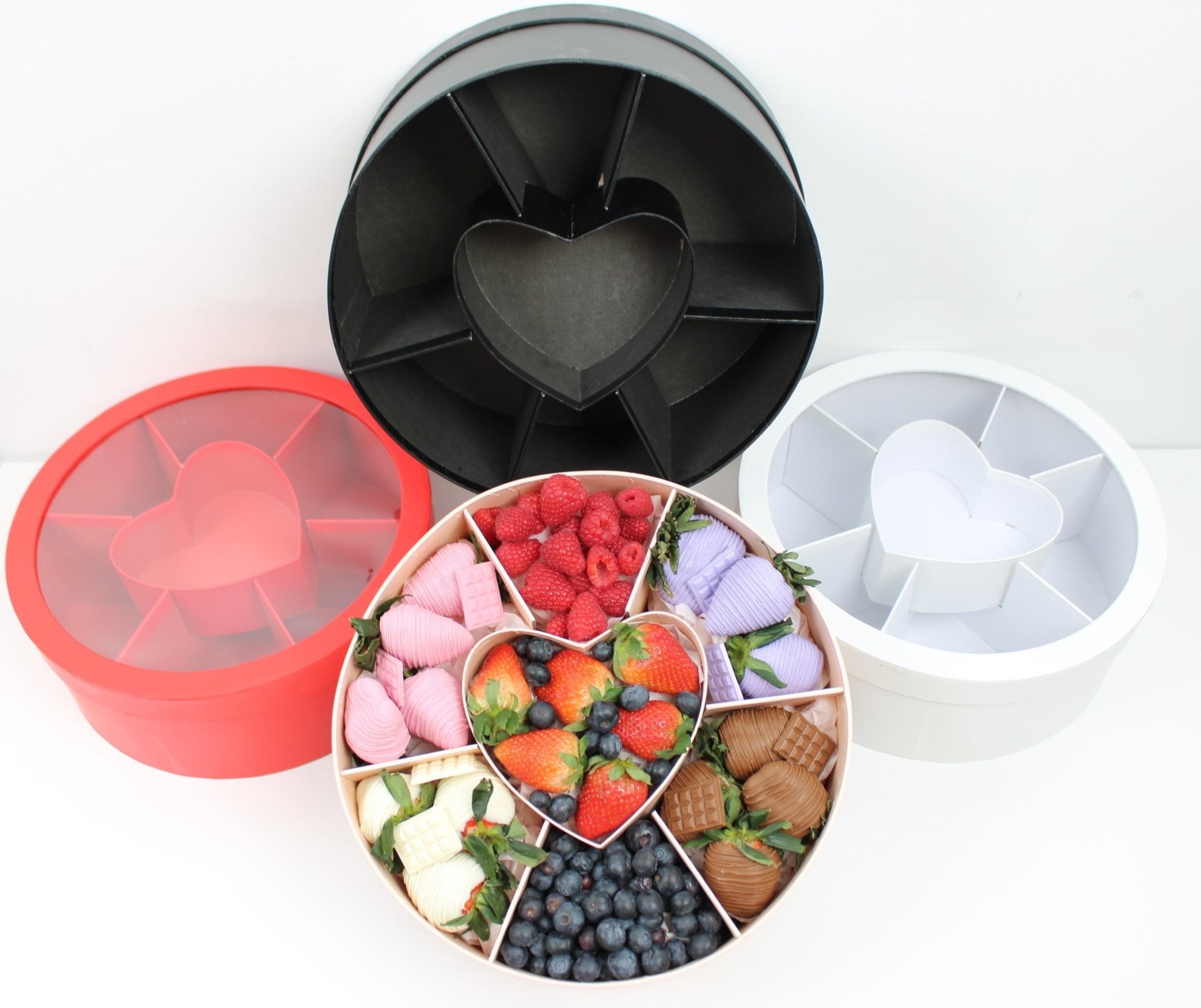 Round Flower Gift Box with Sections - Elegant Supply