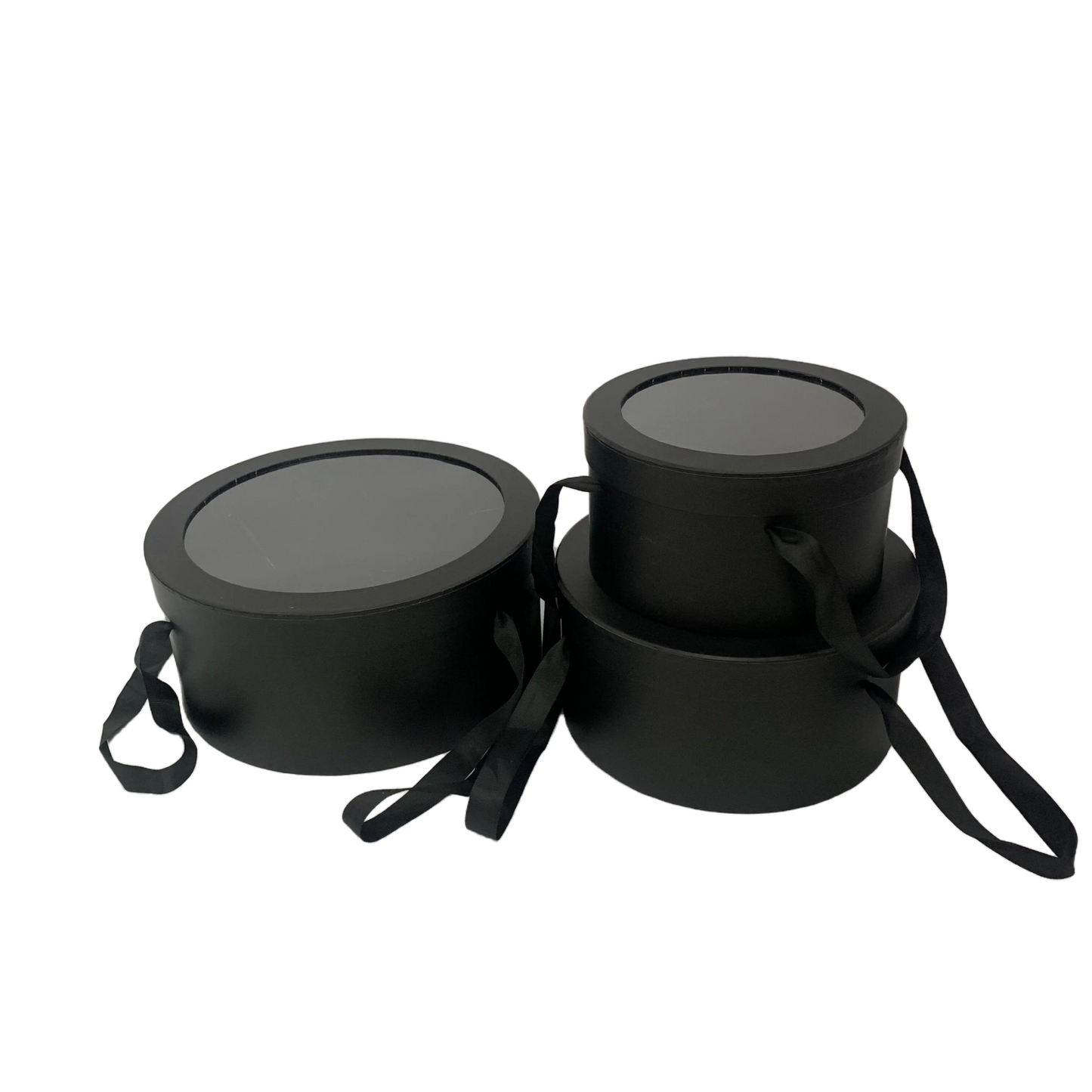 Round Gift Box with Clear Lid and Handle - Elegant Supply