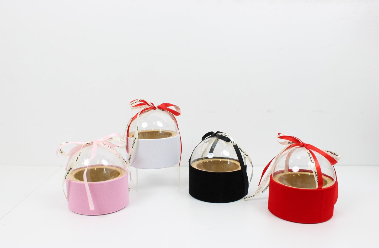 Round Globe Clear Top Flower Gift Box with Ribbon - Elegant Supply