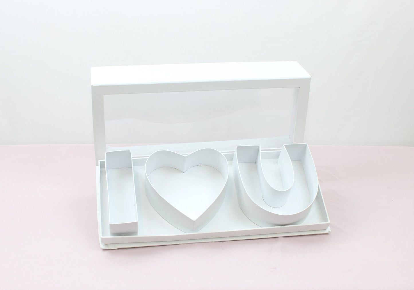 [SAMPLE] Fillable I Love you Rectangle Flower Gift Box with Clear Lid - Elegant Supply
