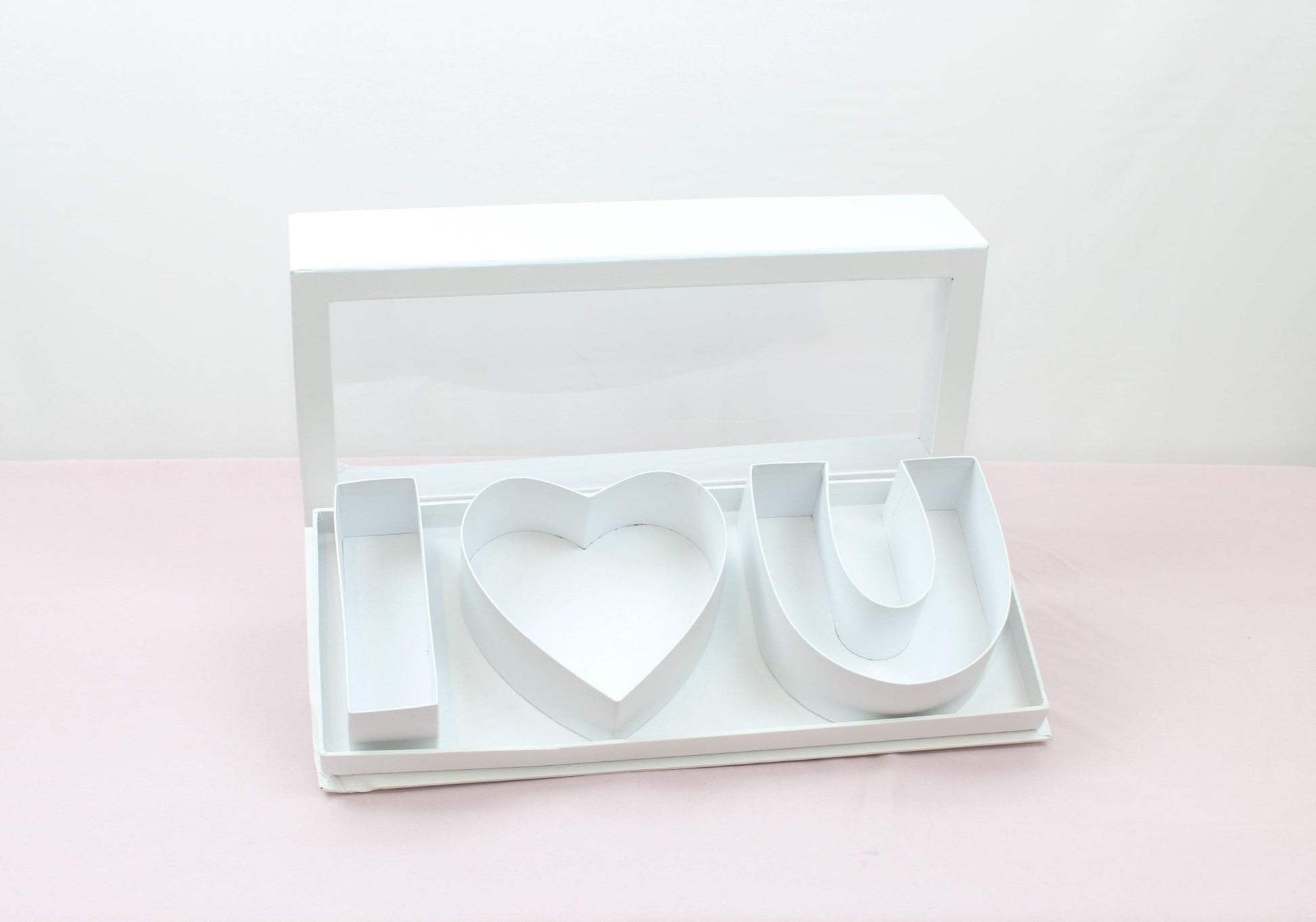 [SAMPLE] Fillable I Love you Rectangle Flower Gift Box with Clear Lid - Elegant Supply