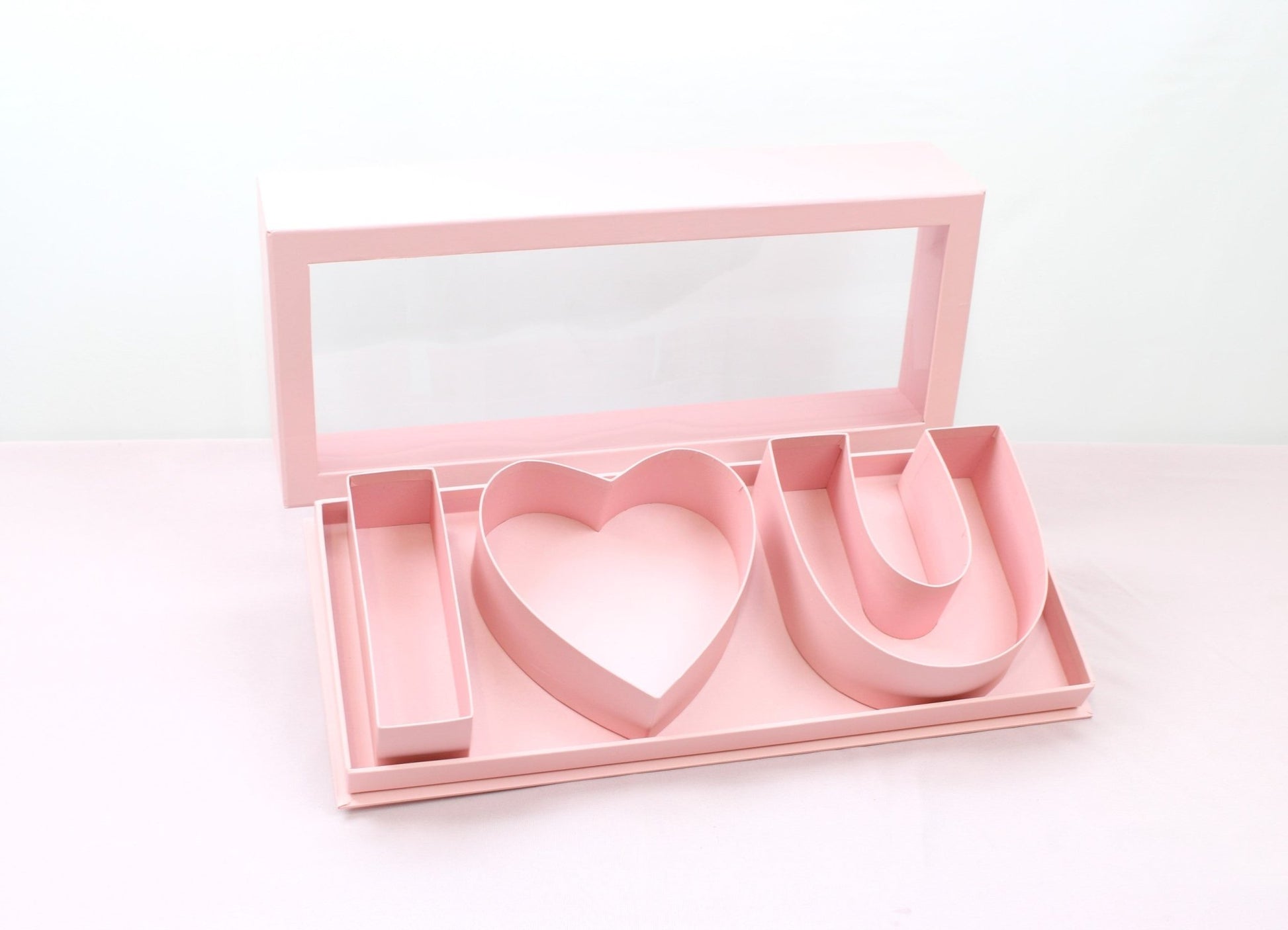 [SAMPLE] Fillable I Love you Rectangle Flower Gift Box with Clear Lid - Elegant Supply