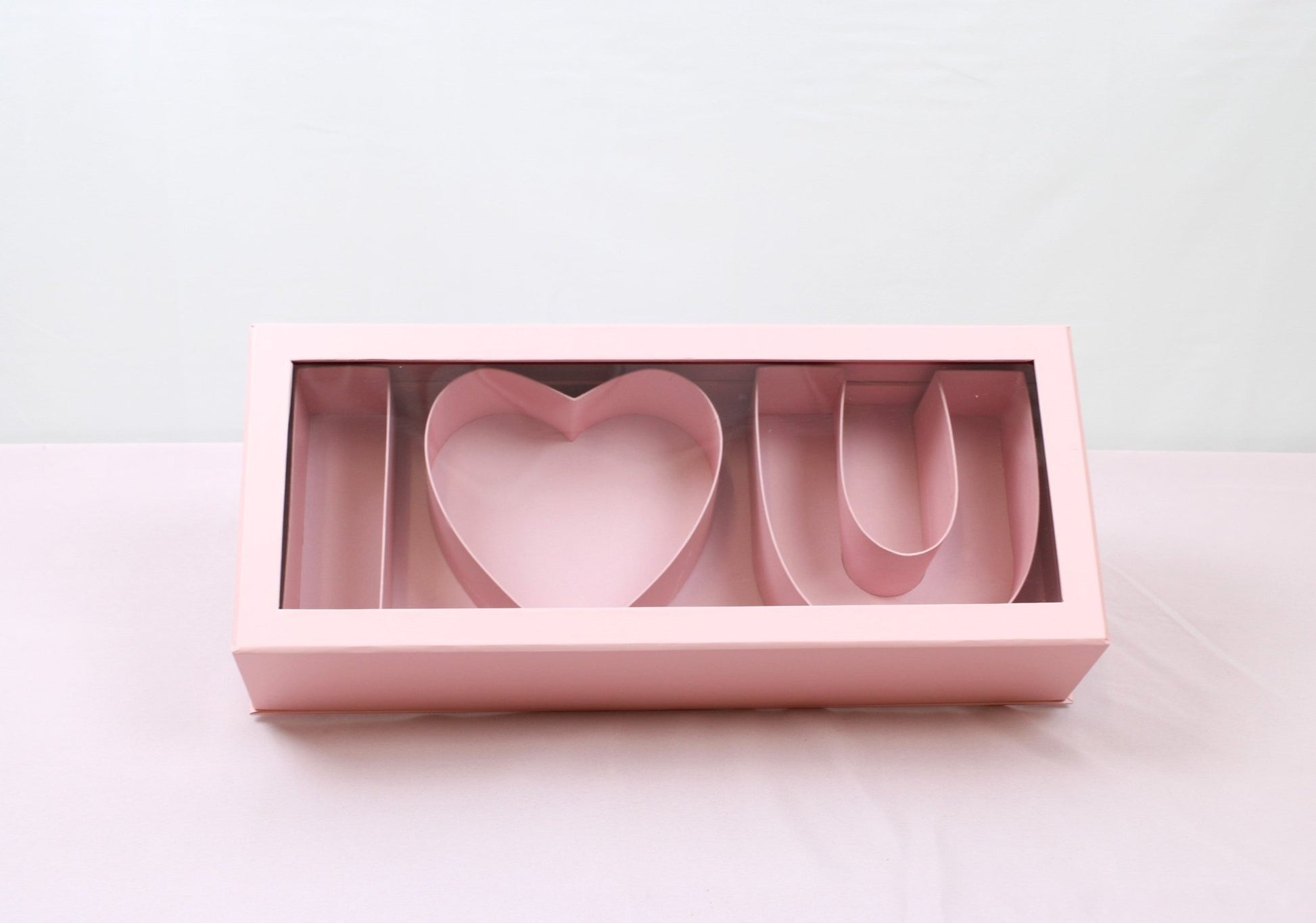 [SAMPLE] Fillable I Love you Rectangle Flower Gift Box with Clear Lid - Elegant Supply