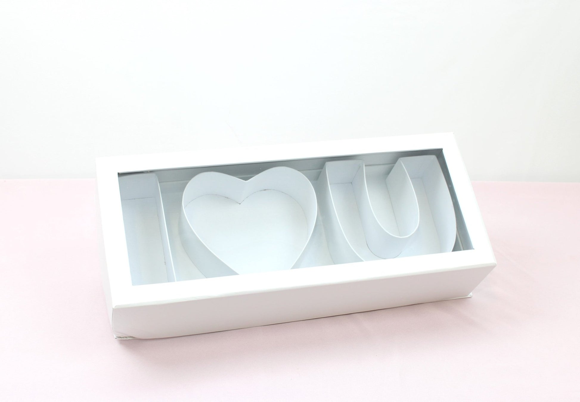 [SAMPLE] Fillable I Love you Rectangle Flower Gift Box with Clear Lid - Elegant Supply