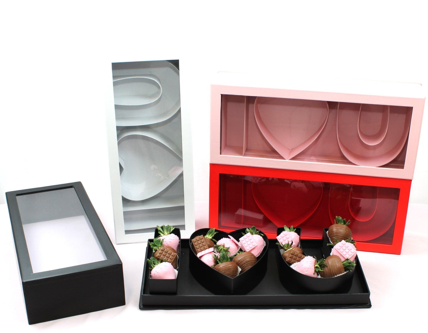 [SAMPLE] Fillable I Love you Rectangle Flower Gift Box with Clear Lid - Elegant Supply
