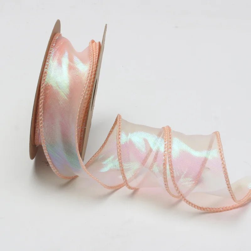 Shiny Mesh Silk Ribbon Roll For Flower Bouquet & Gift Wrapping - Elegant Supply