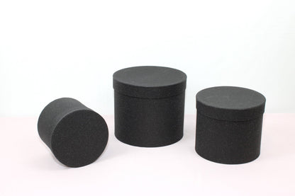 Shiny Round Flower Hat Box with Lid - Elegant Supply