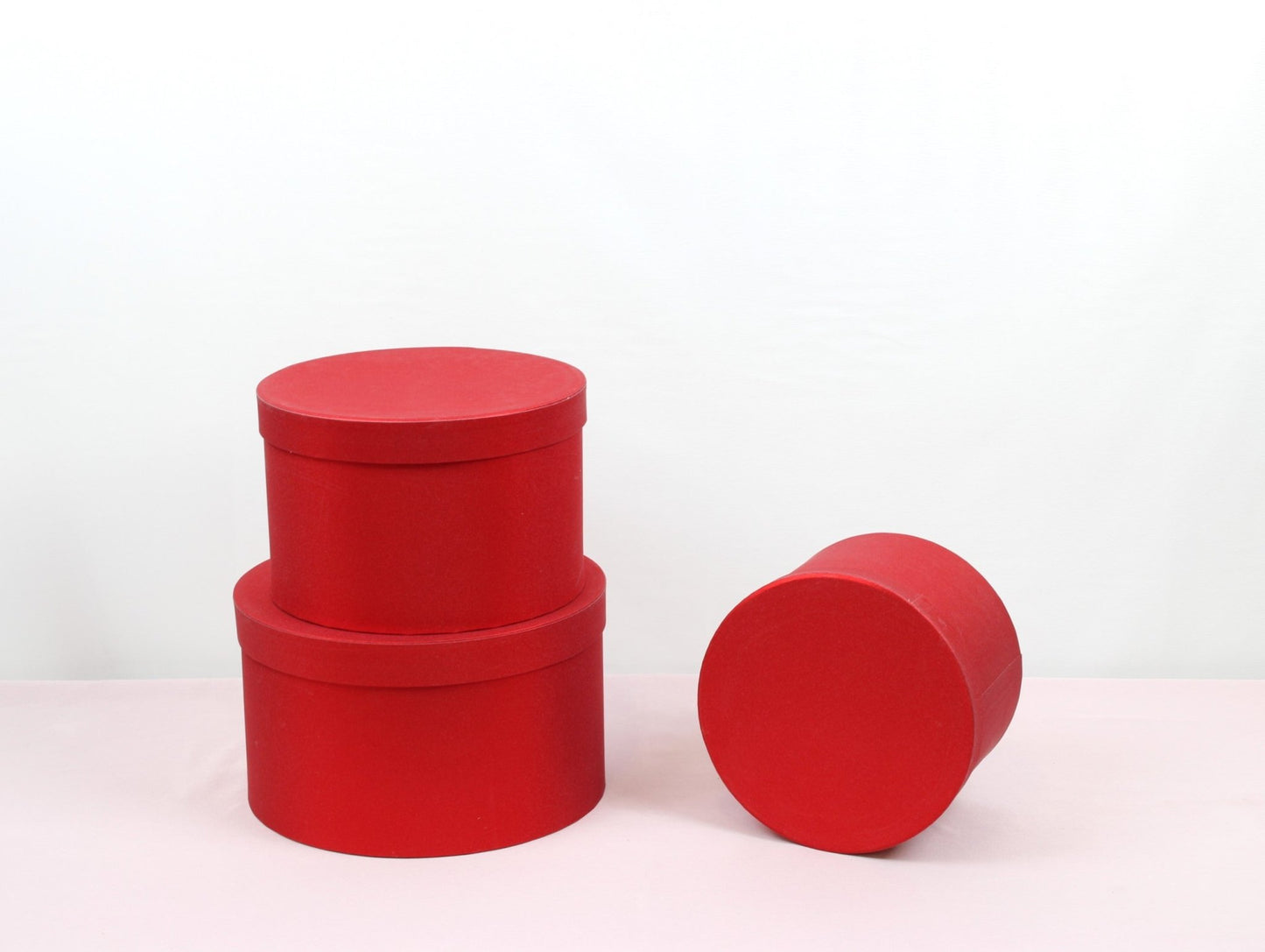 Shiny Shallow Round Flower Hat Box with Lid - Various Colors and Sizes - For Preserved Roses / Gift / Chocolate Strawberries Arrangements - Elegant Supply