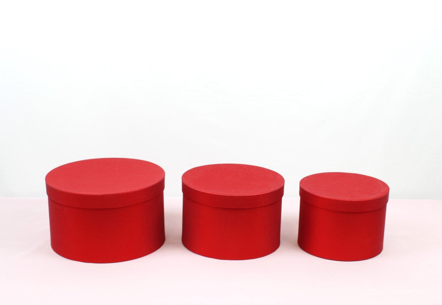 Shiny Shallow Round Flower Hat Box with Lid - Various Colors and Sizes - For Preserved Roses / Gift / Chocolate Strawberries Arrangements - Elegant Supply