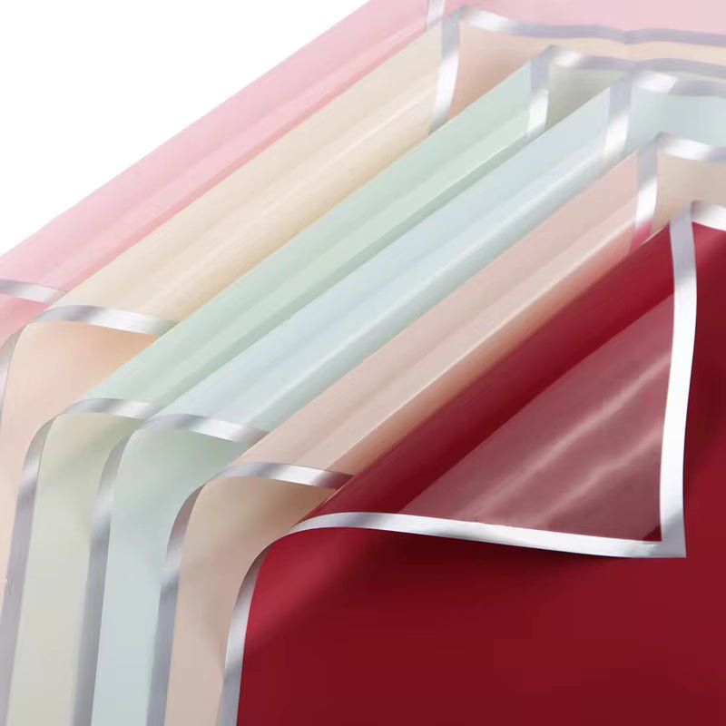 Silver Edge Flower Wrapping Paper (20pcs/bag) - Elegant Supply