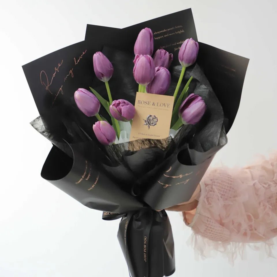 Simple Gold Stamping Foil Waterproof Flower Wrapping Paper (10 sheets/bag) - Elegant Supply