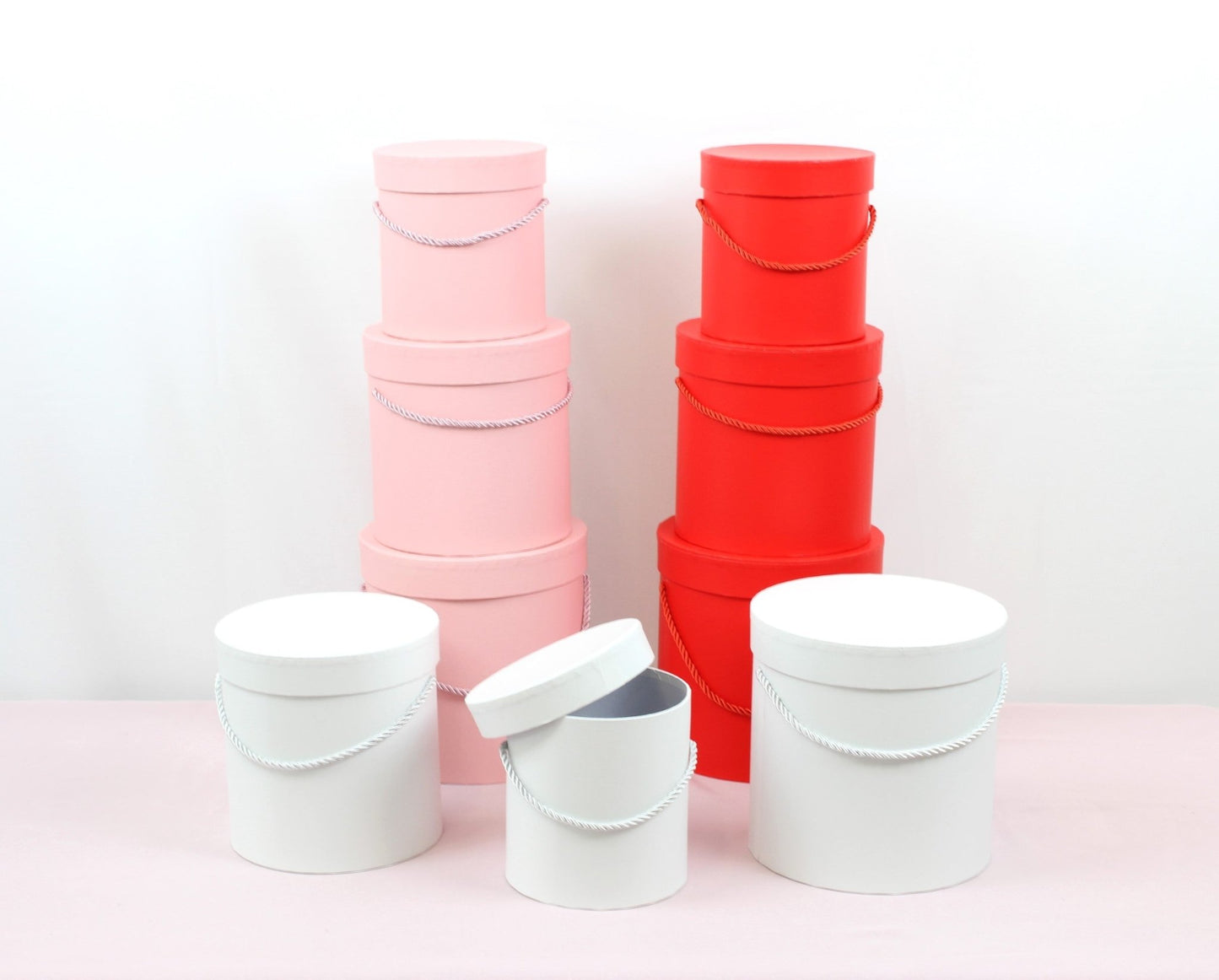 Simple Solid Color Round Hat Flower Box with Lid - Elegant Supply