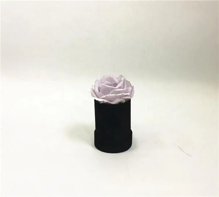 Single Flower Velvet Mini Round Box - Elegant Supply