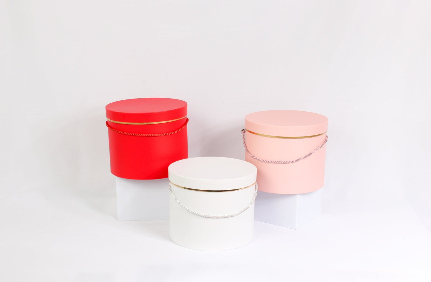 Single Gold Rim Cylinder Flower Gift Box - Elegant Supply