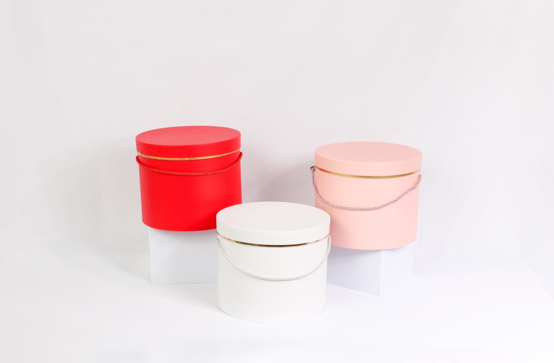 Single Gold Rim Cylinder Flower Gift Box - Elegant Supply