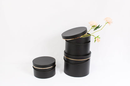 Single Gold Rim Cylinder Flower Gift Box - Elegant Supply