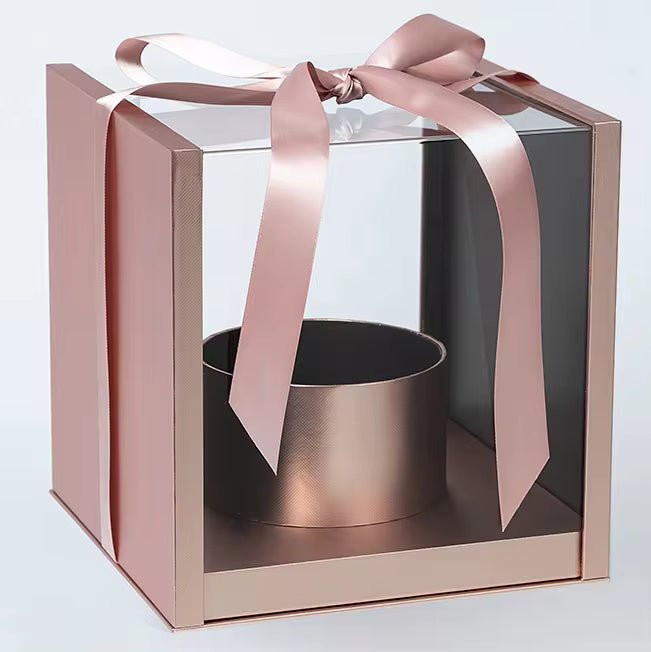 Square Acrylic Flower Gift Box For Preserved Rose Flowers - Elegant Supply