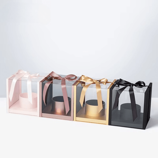 Square Acrylic Flower Gift Box For Preserved Rose Flowers - Elegant Supply