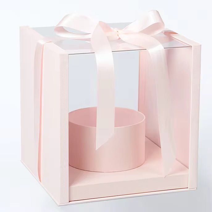 Square Acrylic Flower Gift Box For Preserved Rose Flowers - Elegant Supply