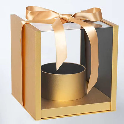 Square Acrylic Flower Gift Box For Preserved Rose Flowers - Elegant Supply