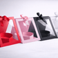 Square Clear Window Heart - Shaped Insert Flower Gift Box with Ribbon - Elegant Supply