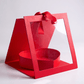 Square Clear Window Heart - Shaped Insert Flower Gift Box with Ribbon - Elegant Supply