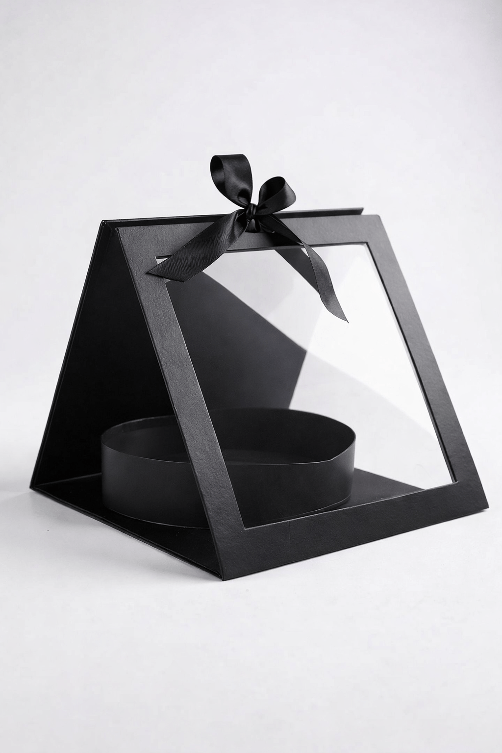 Square Clear Window Heart - Shaped Insert Flower Gift Box with Ribbon - Elegant Supply