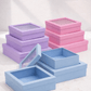 Square Macaroon Color Flower Gift Box with Clear Lid - Elegant Supply