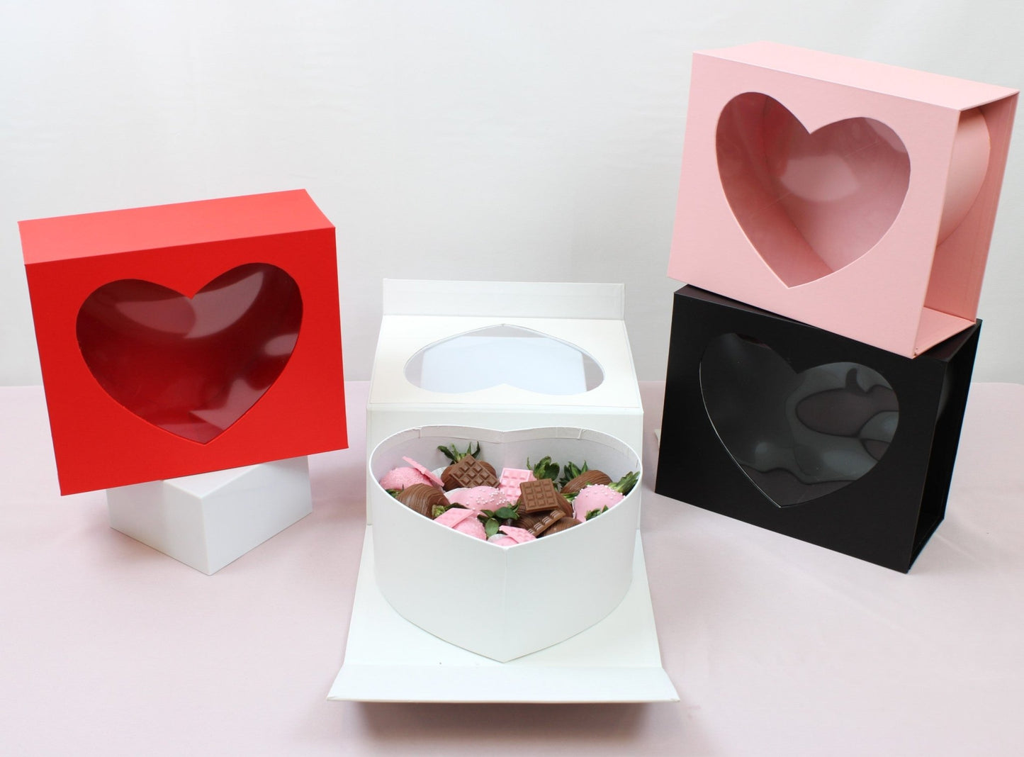 Square Magentic Heart Flower Gift Box - Elegant Supply
