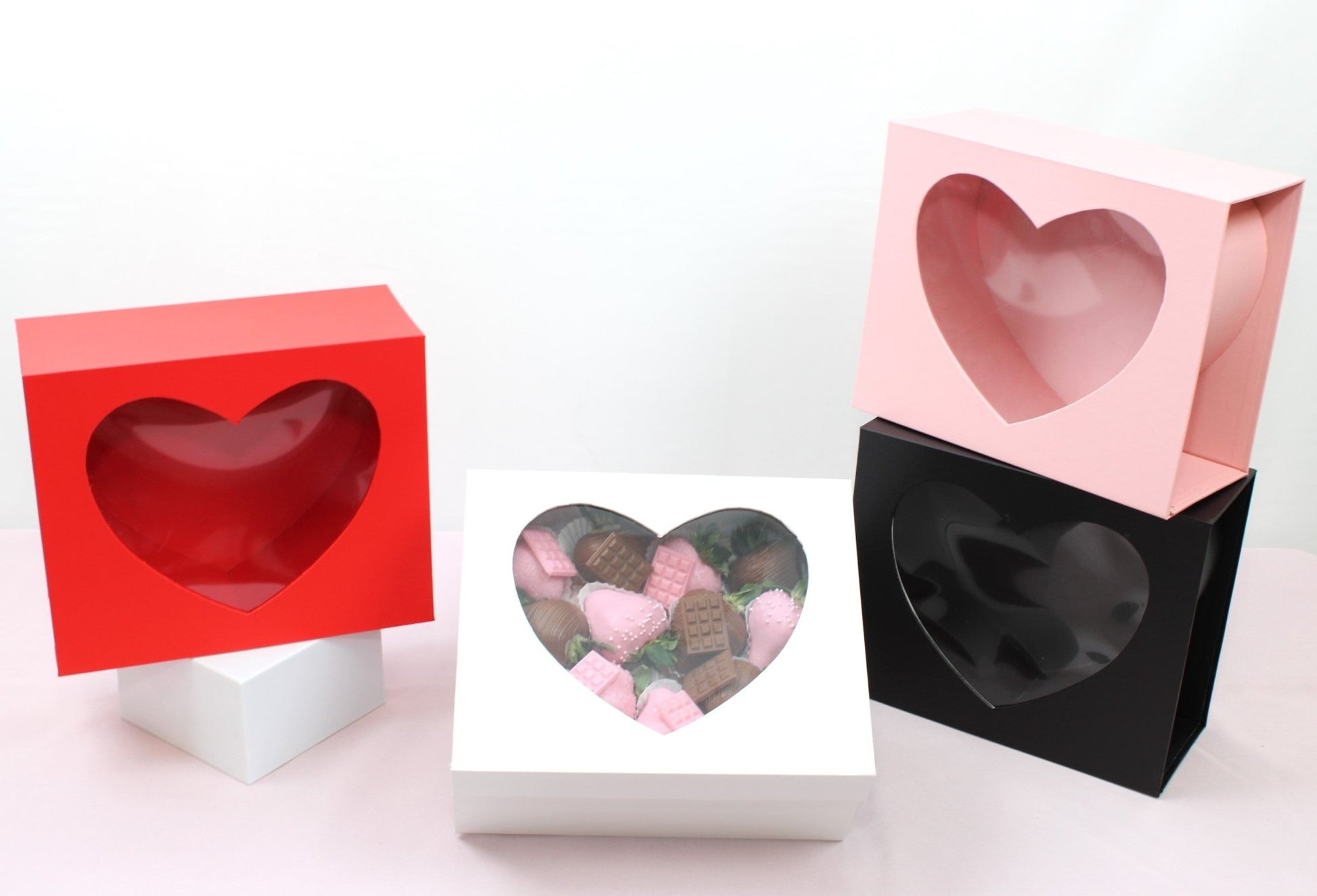 Square Magentic Heart Flower Gift Box - Elegant Supply