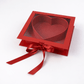 Square Window Heart Insert Flower Gift Box with Ribbon - Elegant Supply