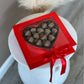 Square Window Heart Insert Flower Gift Box with Ribbon - Elegant Supply