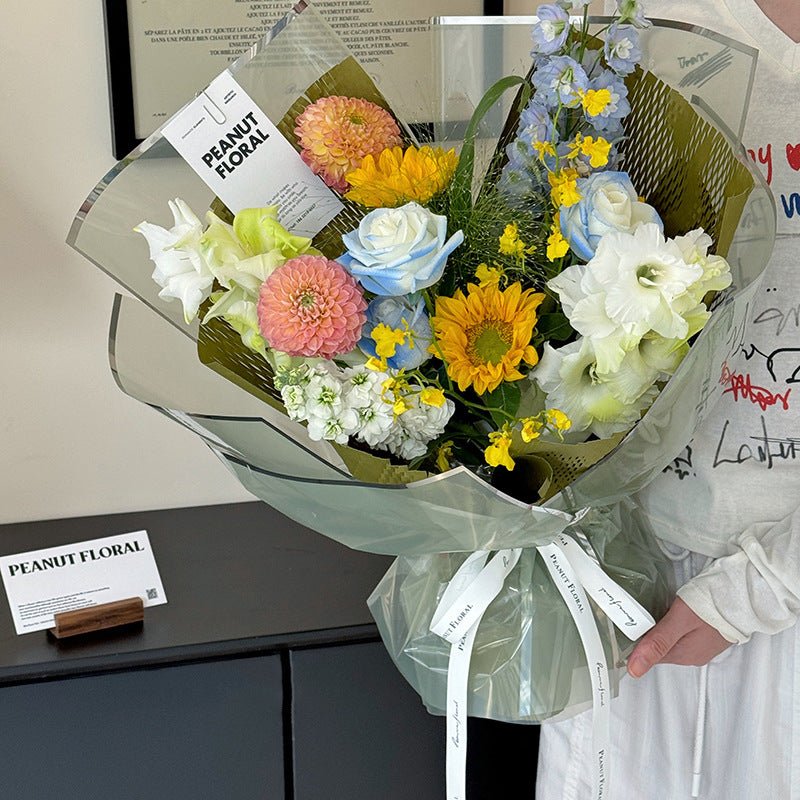 Starlight Silver Edge Waterproof Flower Wrapping Paper - Elegant Supply