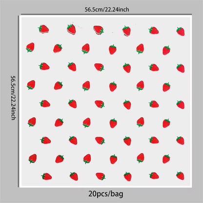 Strawberry Flower Wrapping Paper (20pcs/bag) - Elegant Supply