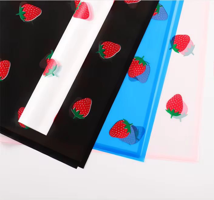 Strawberry Flower Wrapping Paper (20pcs/bag) - Elegant Supply