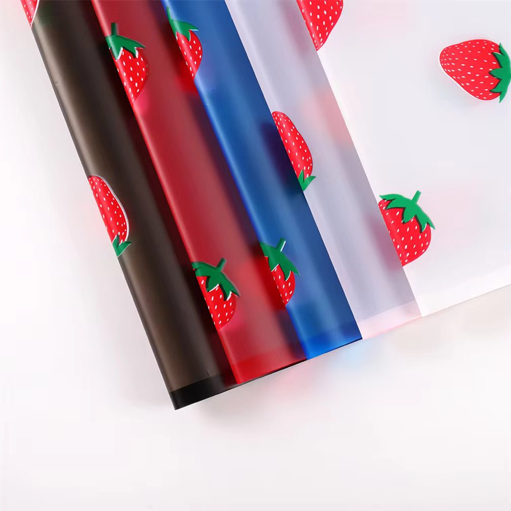 Strawberry Flower Wrapping Paper (20pcs/bag) - Elegant Supply