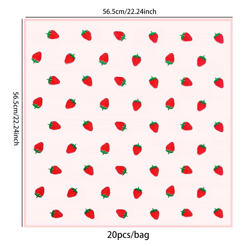 Strawberry Flower Wrapping Paper (20pcs/bag) - Elegant Supply