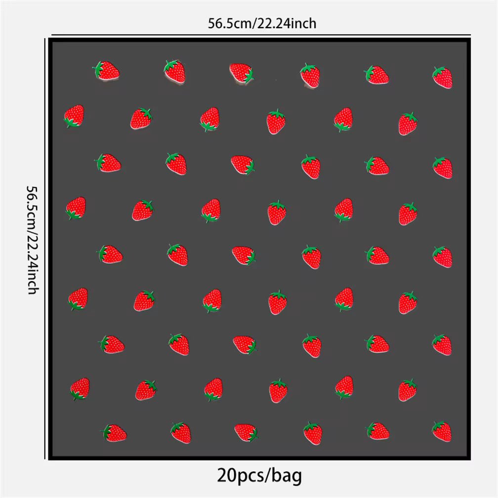 Strawberry Flower Wrapping Paper (20pcs/bag) - Elegant Supply