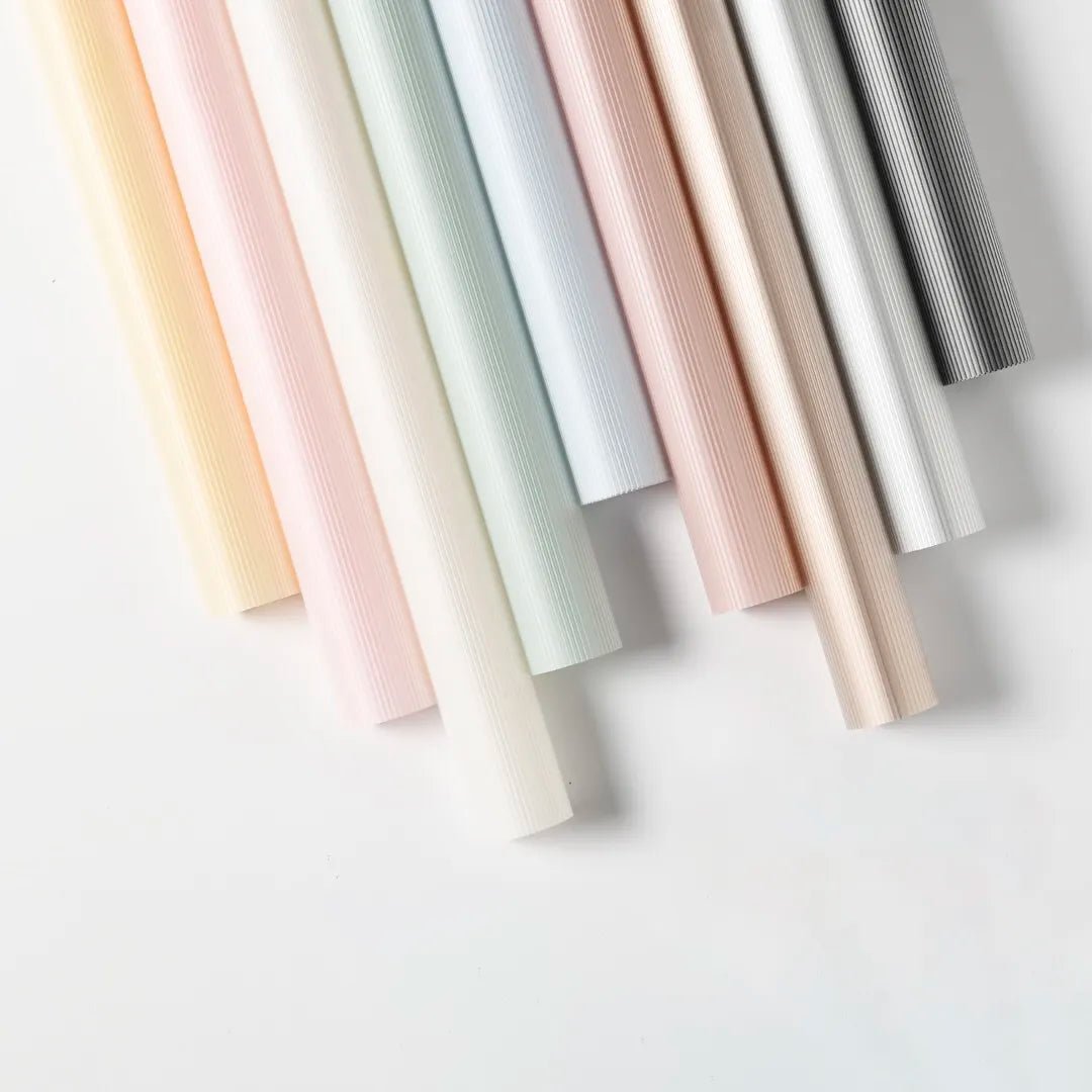 Stripe Lines Flower Wrapping Paper (20pcs/bag) - Elegant Supply