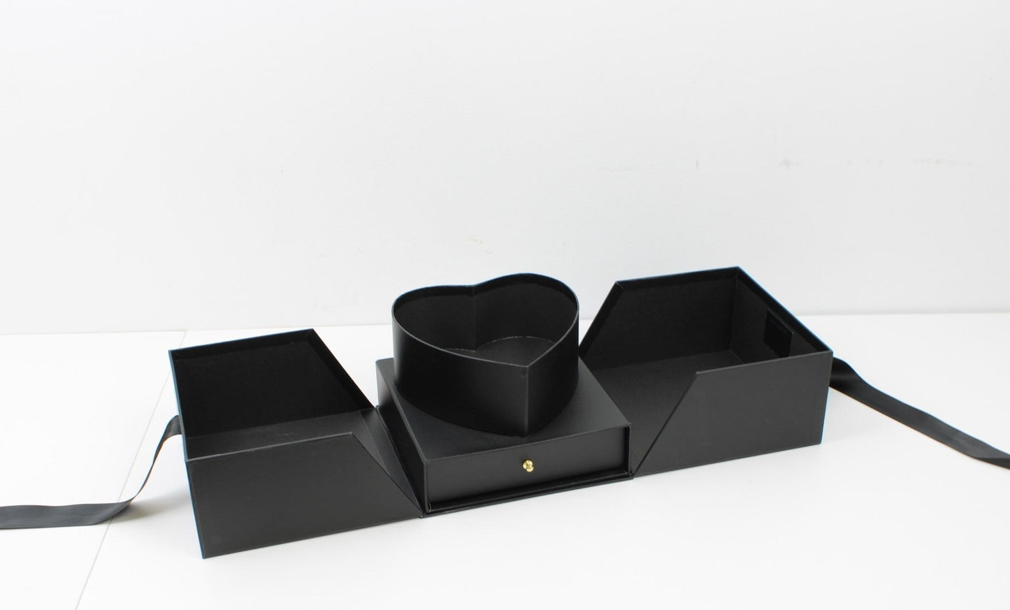 Surprise Cube Flower Box with Heart Insert, Drawer and Ribbon - Elegant Supply