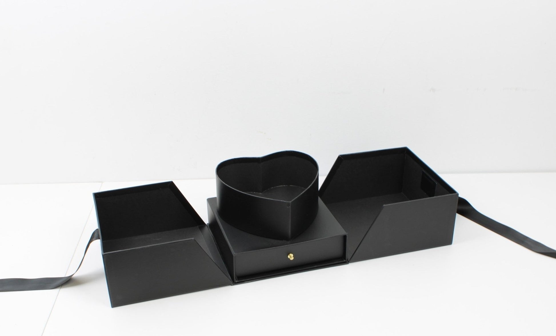 Surprise Cube Flower Box with Heart Insert, Drawer and Ribbon - Elegant Supply