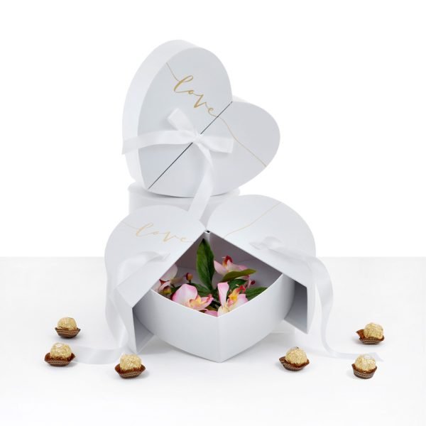 Surprise Opening Love Heart Flower Box with Ribbon - Elegant Supply