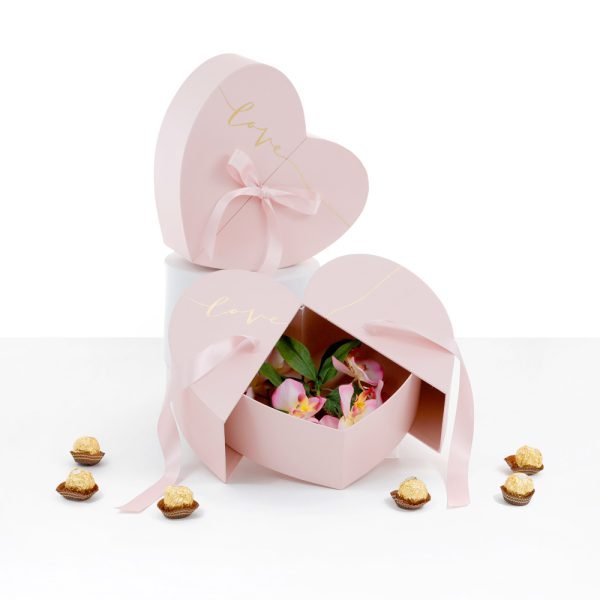 Surprise Opening Love Heart Flower Box with Ribbon - Elegant Supply