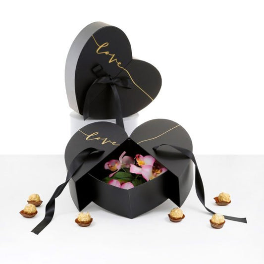 Surprise Opening Love Heart Flower Box with Ribbon - Elegant Supply