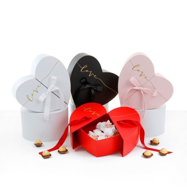 Surprise Opening Love Heart Flower Box with Ribbon - Elegant Supply