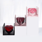 Tilted Heart in a Clear Cube Flower Gift Box - Elegant Supply