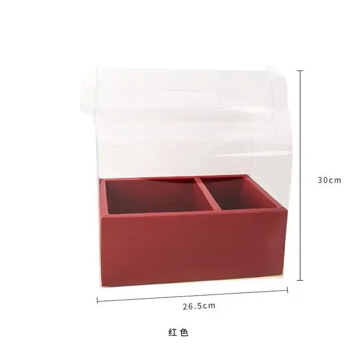 Transparent Flower Gift Box with Handle - Elegant Supply